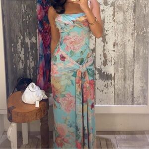 AFRM Floral Strapless Maxi Dress